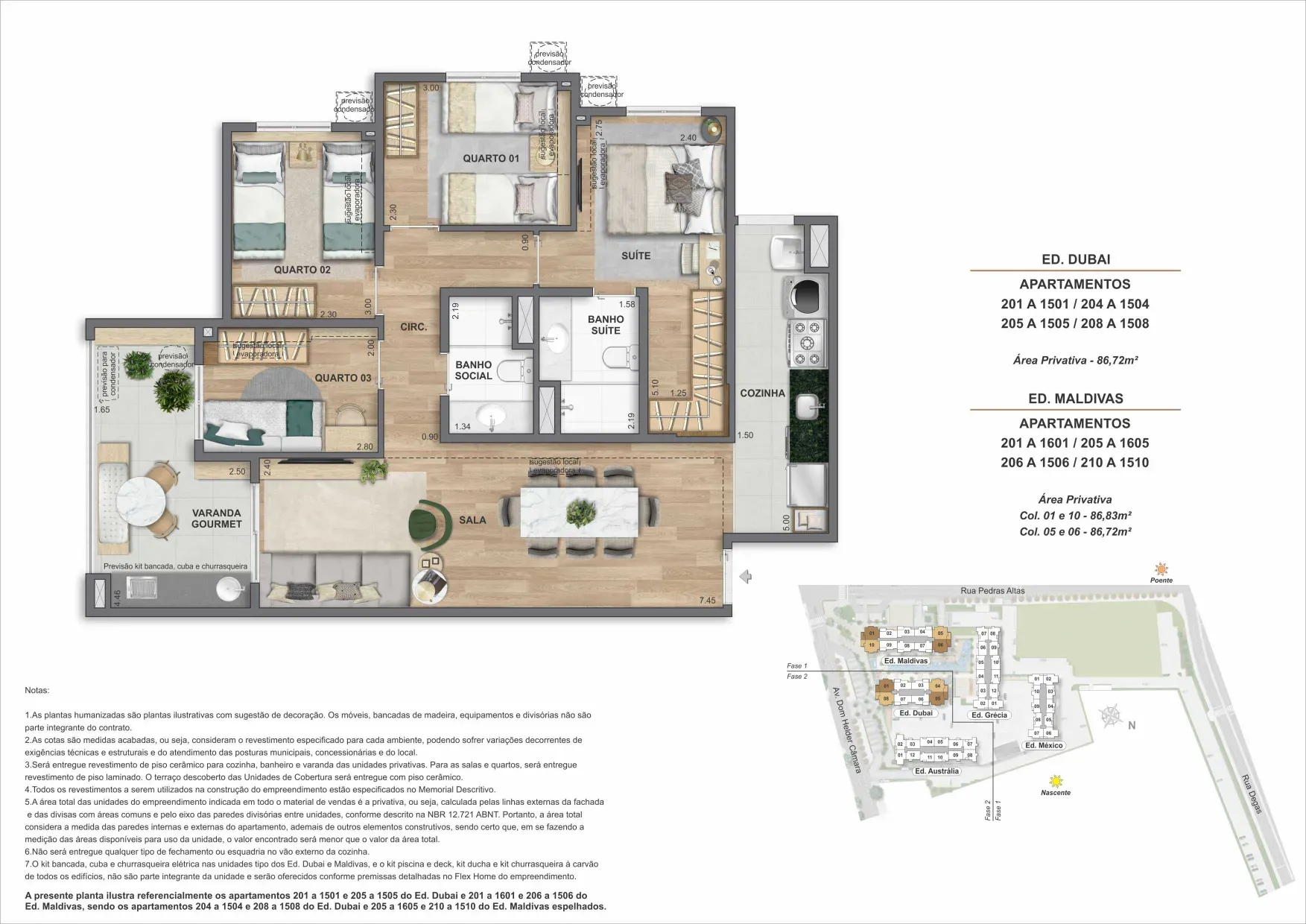 Planta do apartamento 01, modelo L, do Bloco 2 — Only by Living, Cachambi, Rio de Janeiro