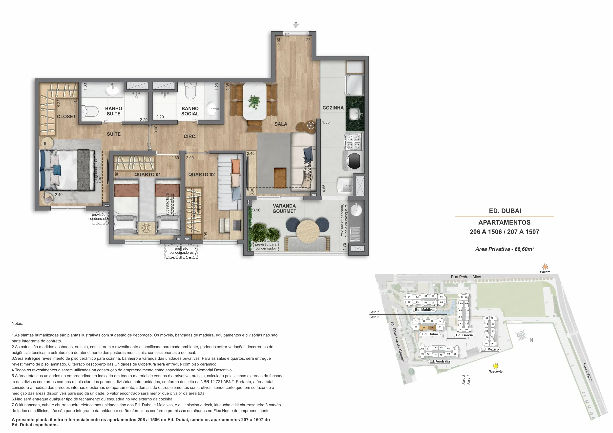 Planta do apartamento 06, modelo N, do Bloco 2 — Only by Living, Cachambi, Rio de Janeiro