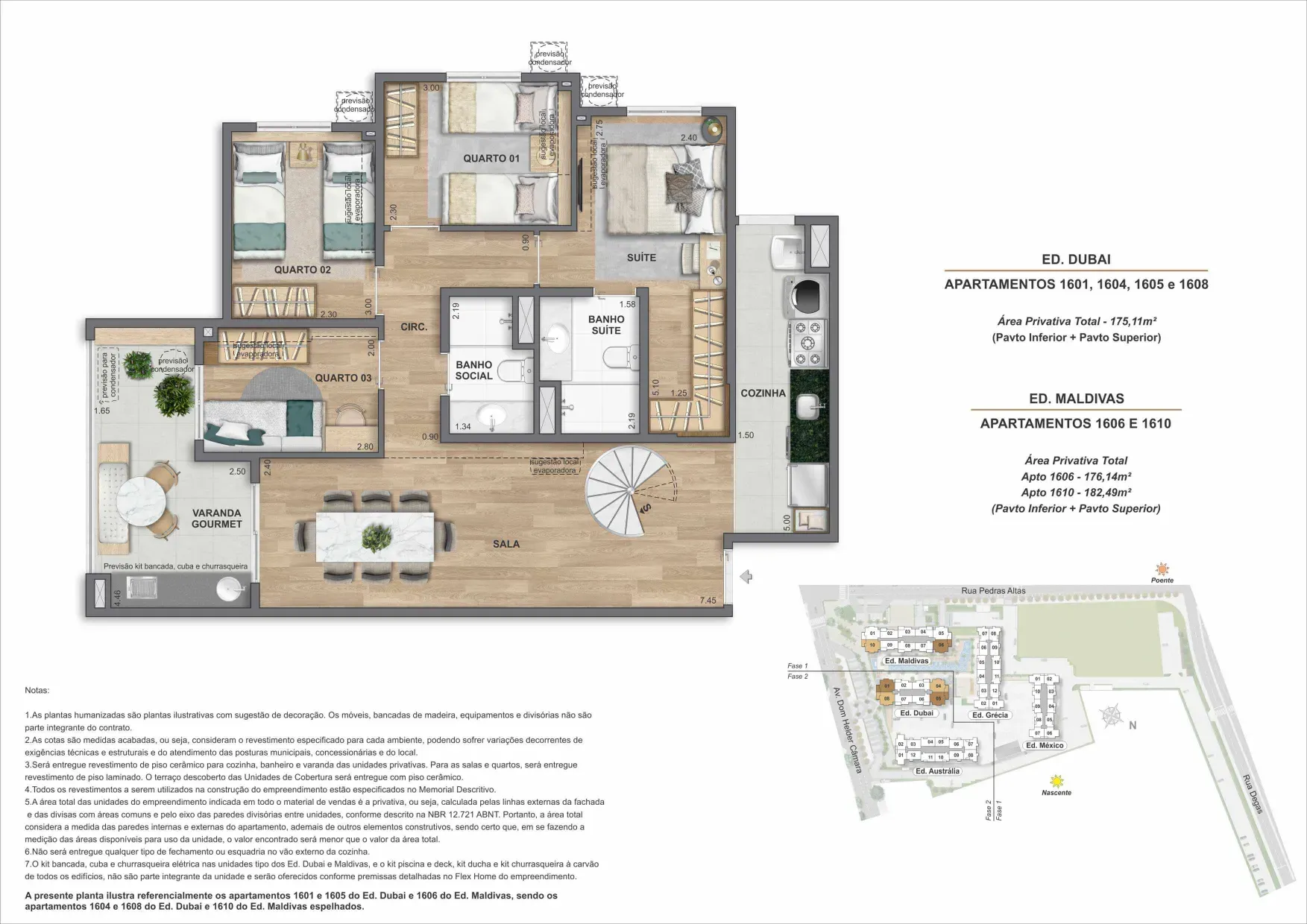 Planta da cobertura 01A, modelo L, do Bloco 2 — Only by Living, Cachambi, Rio de Janeiro