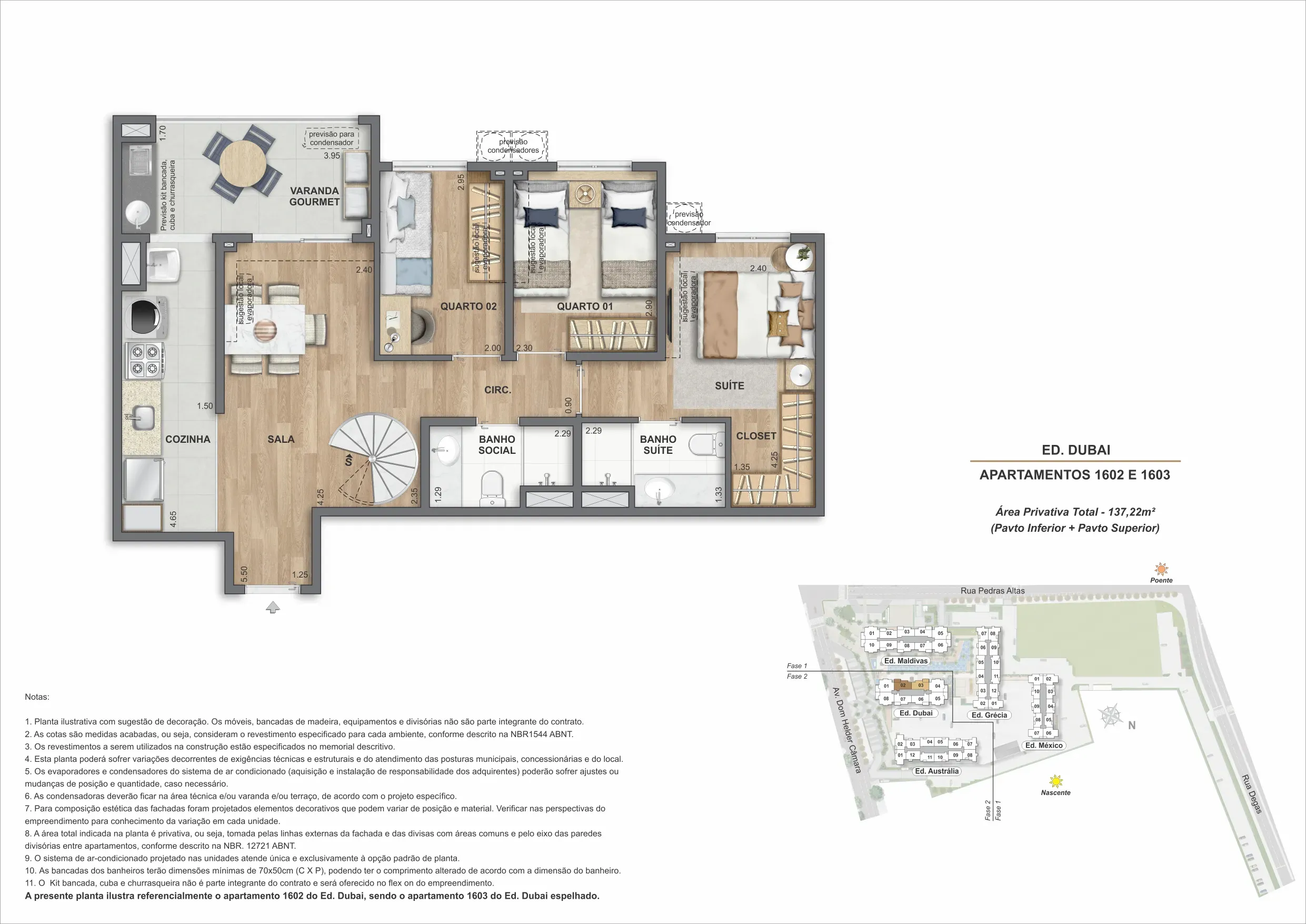 Planta da cobertura 02A, modelo M, do Bloco 2 — Only by Living, Cachambi, Rio de Janeiro