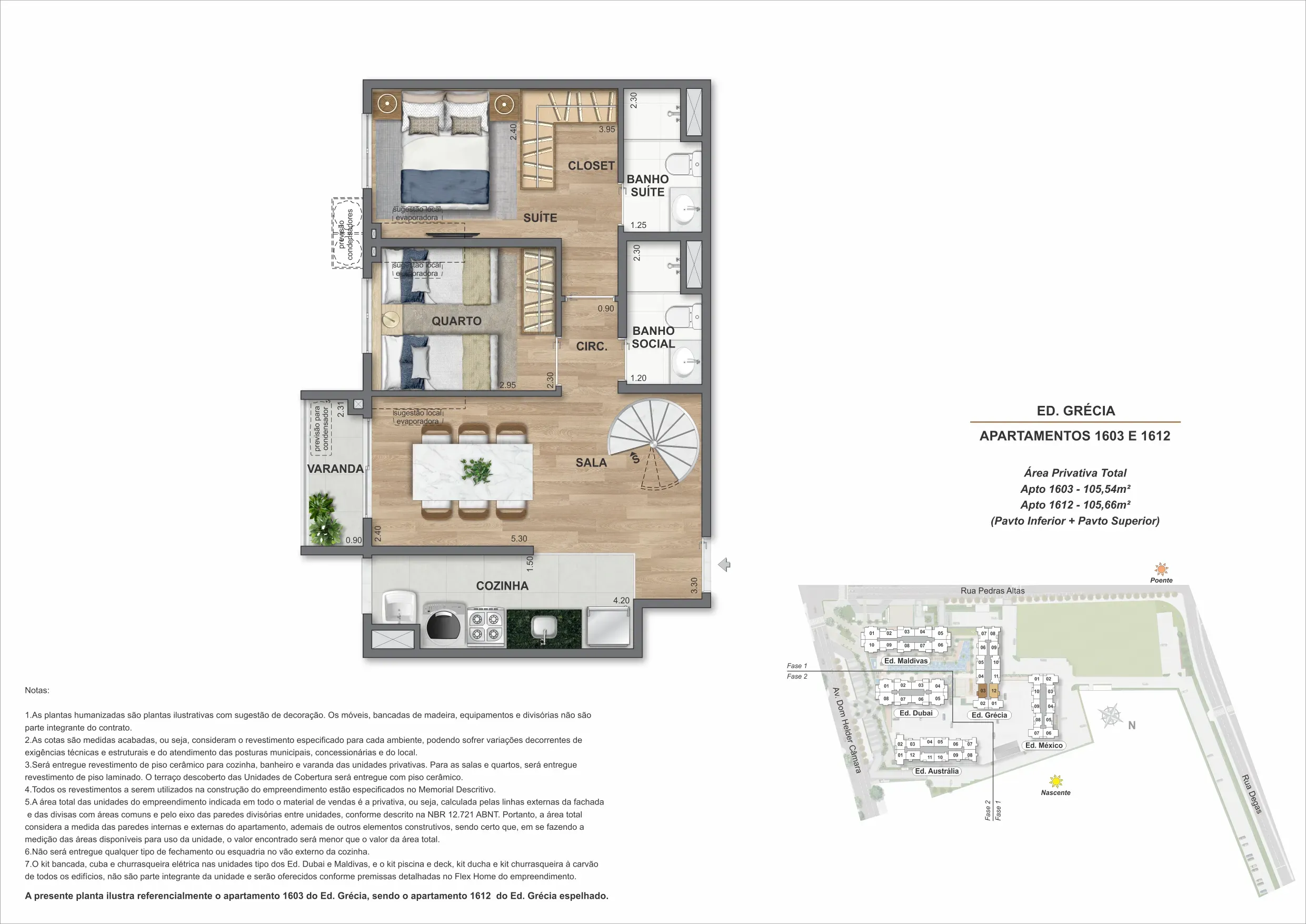 Planta da cobertura 03A, modelo GJ, do Bloco 4 — Only by Living, Cachambi, Rio de Janeiro