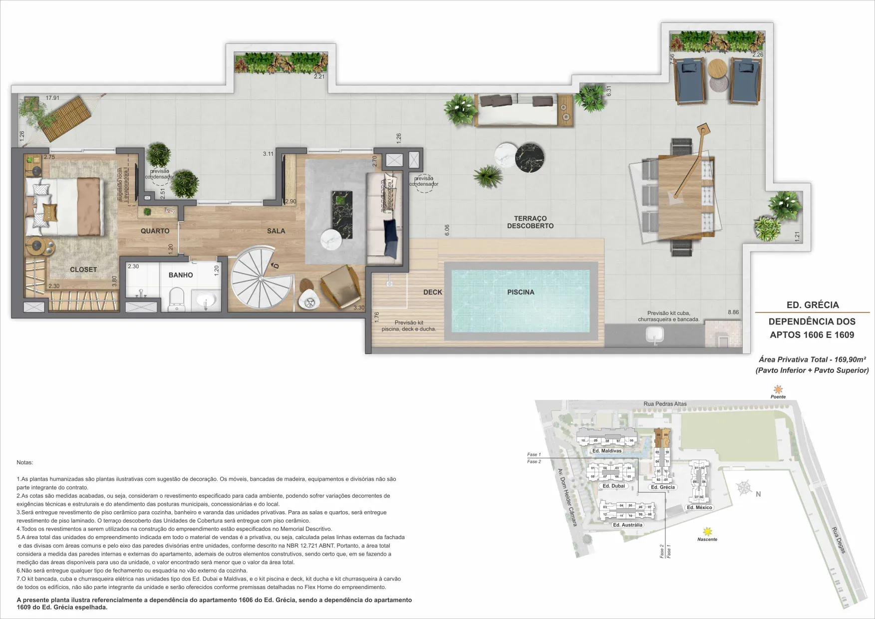 Planta da cobertura 06B, do Bloco 4 — Only by Living, Cachambi, Rio de Janeiro