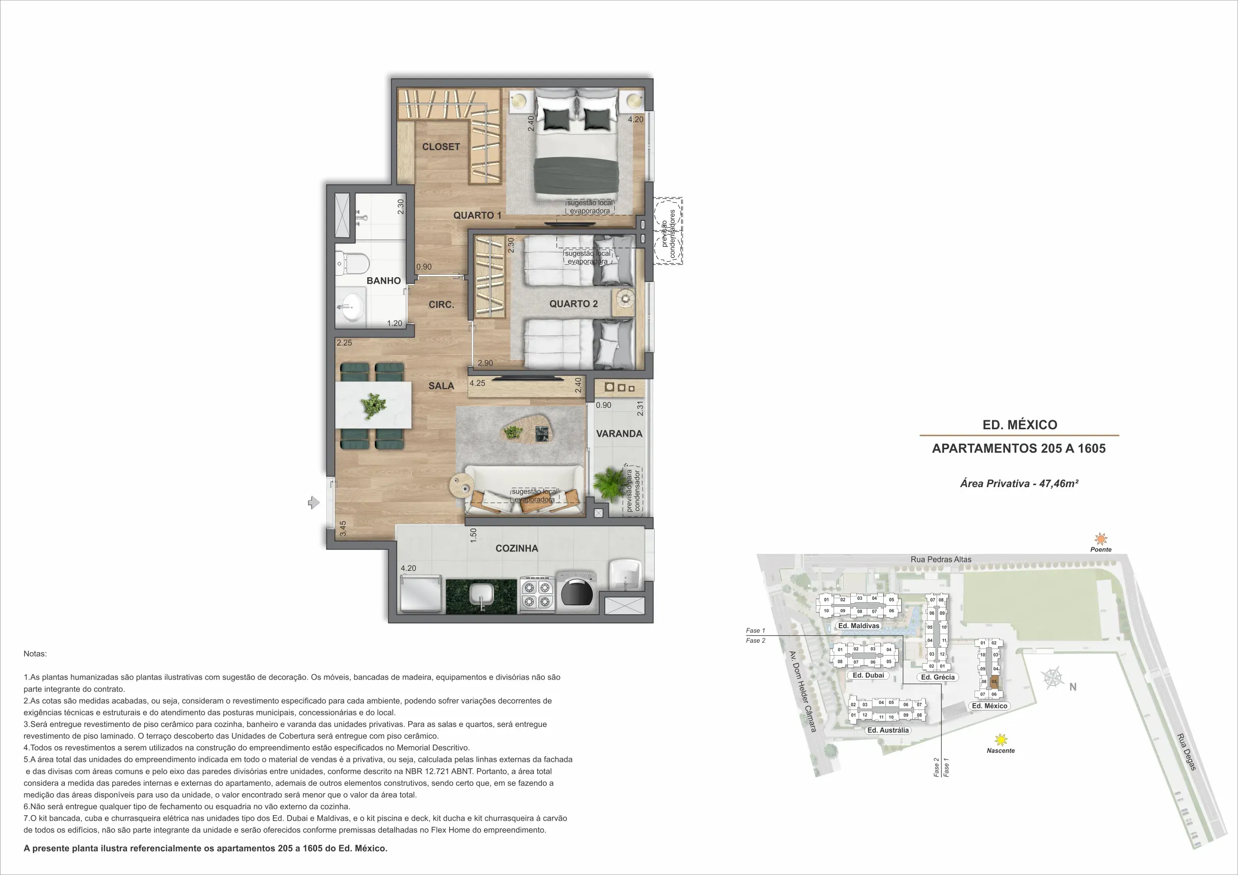 Planta do apartamento 05, modelo D, do Bloco 5 — Only by Living, Cachambi, Rio de Janeiro