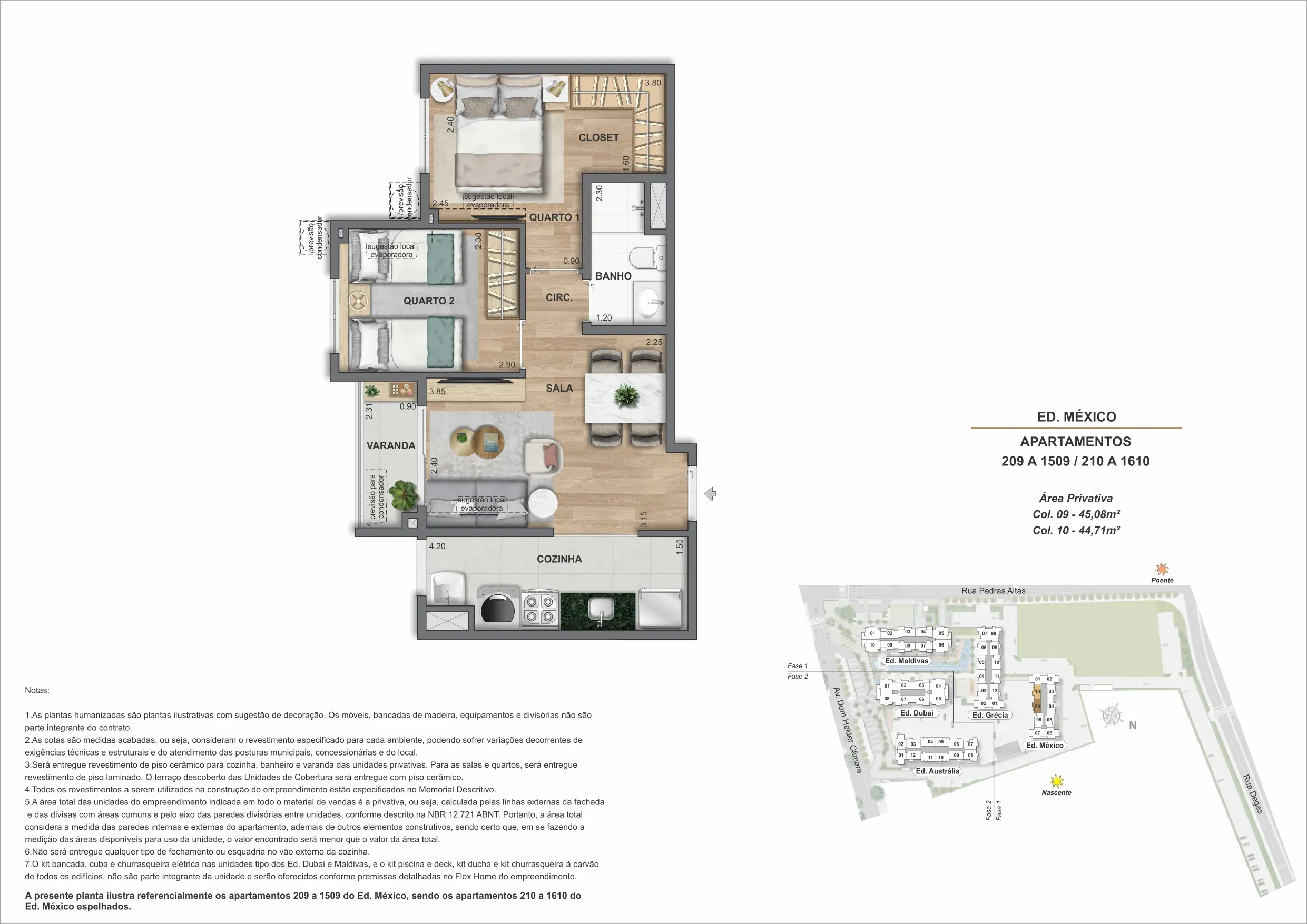 Planta do apartamento 09, modelo C, do Bloco 5 — Only by Living, Cachambi, Rio de Janeiro