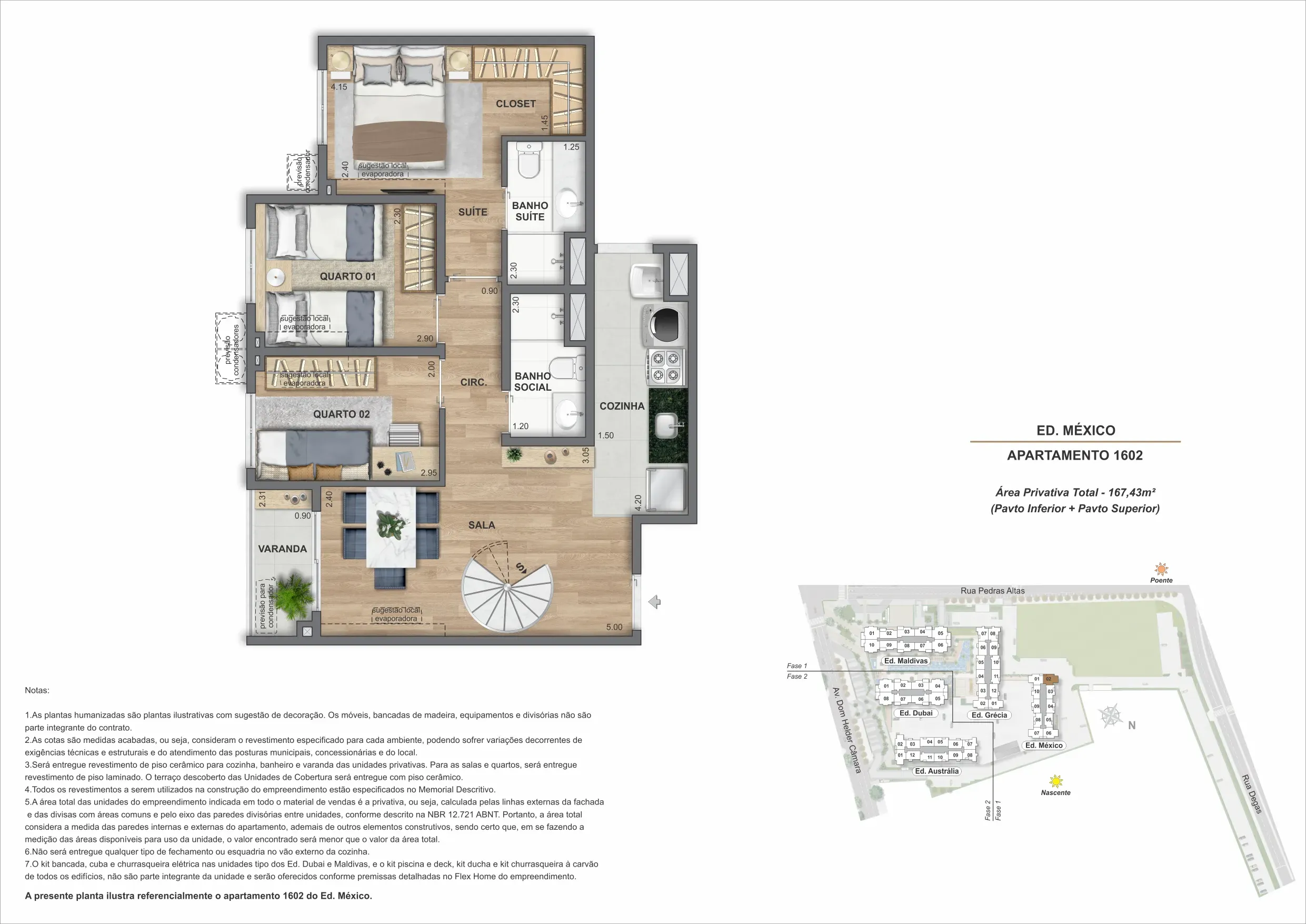 Planta da cobertura 02A, modelo A, do Bloco 5 — Only by Living, Cachambi, Rio de Janeiro