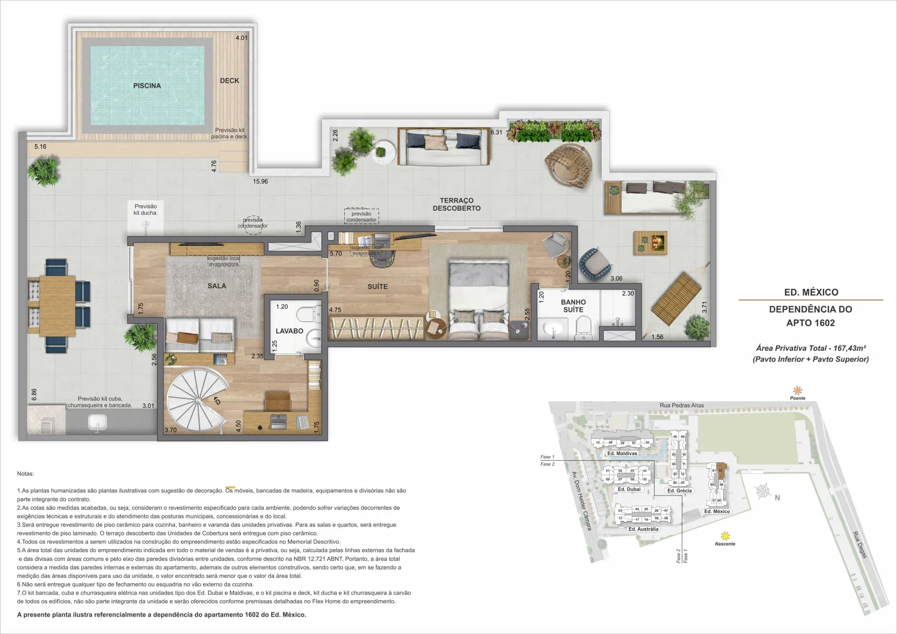 Planta da cobertura 02B, do Bloco 5 — Only by Living, Cachambi, Rio de Janeiro