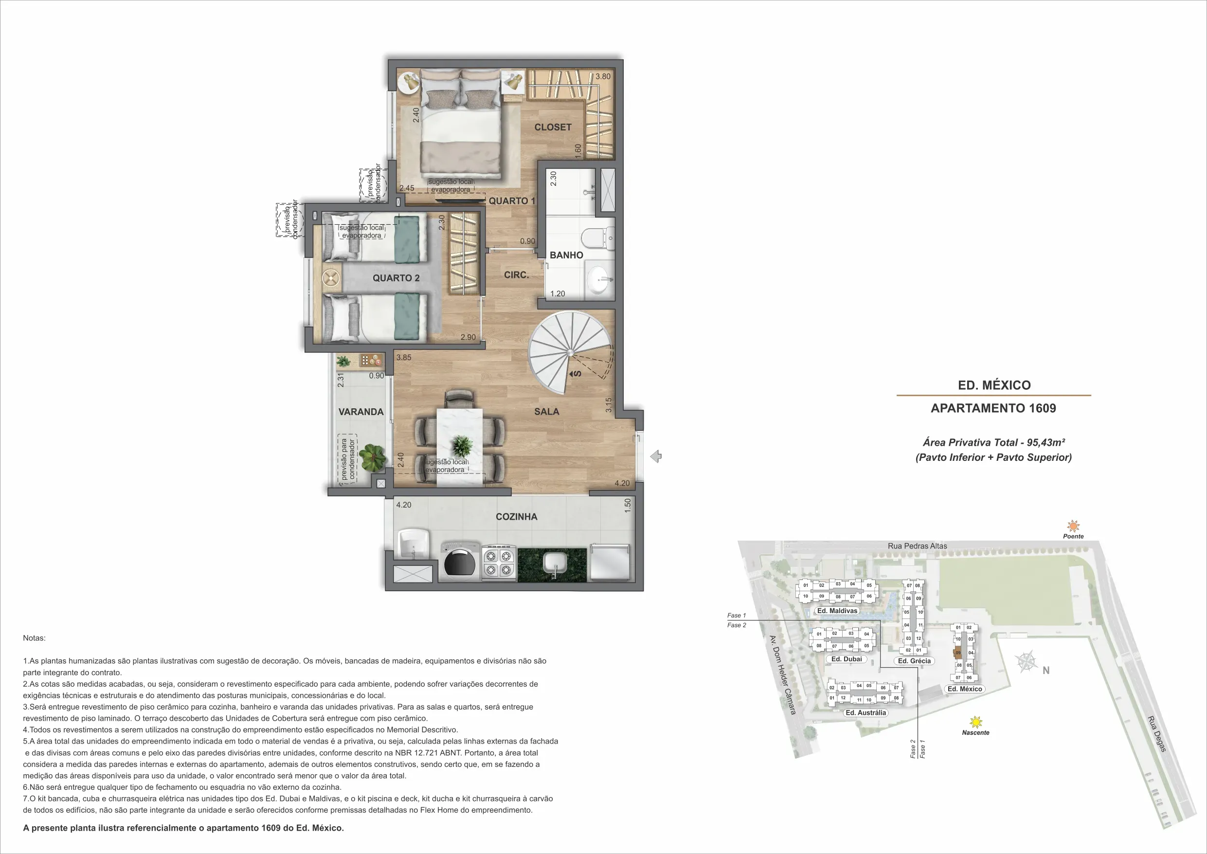 Planta da cobertura 09A, modelo C, do Bloco 5 — Only by Living, Cachambi, Rio de Janeiro