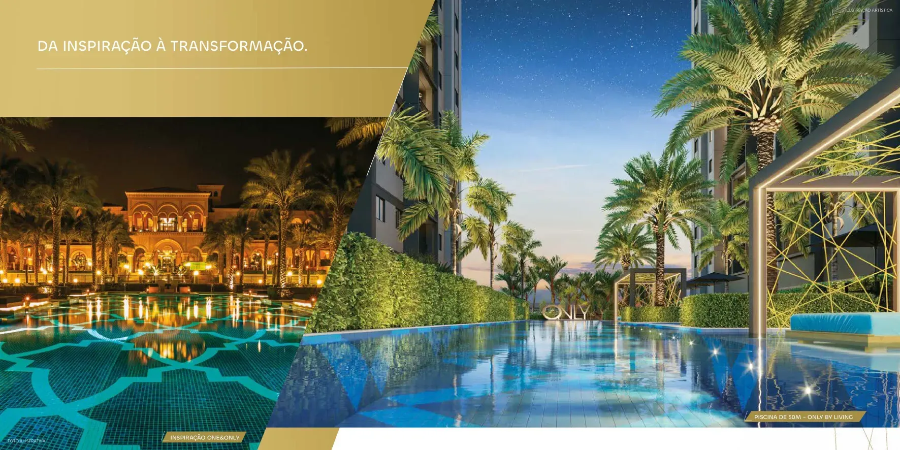 Piscina de 50 m do Only by Living, inspirada na piscina do resort ONE&ONLY