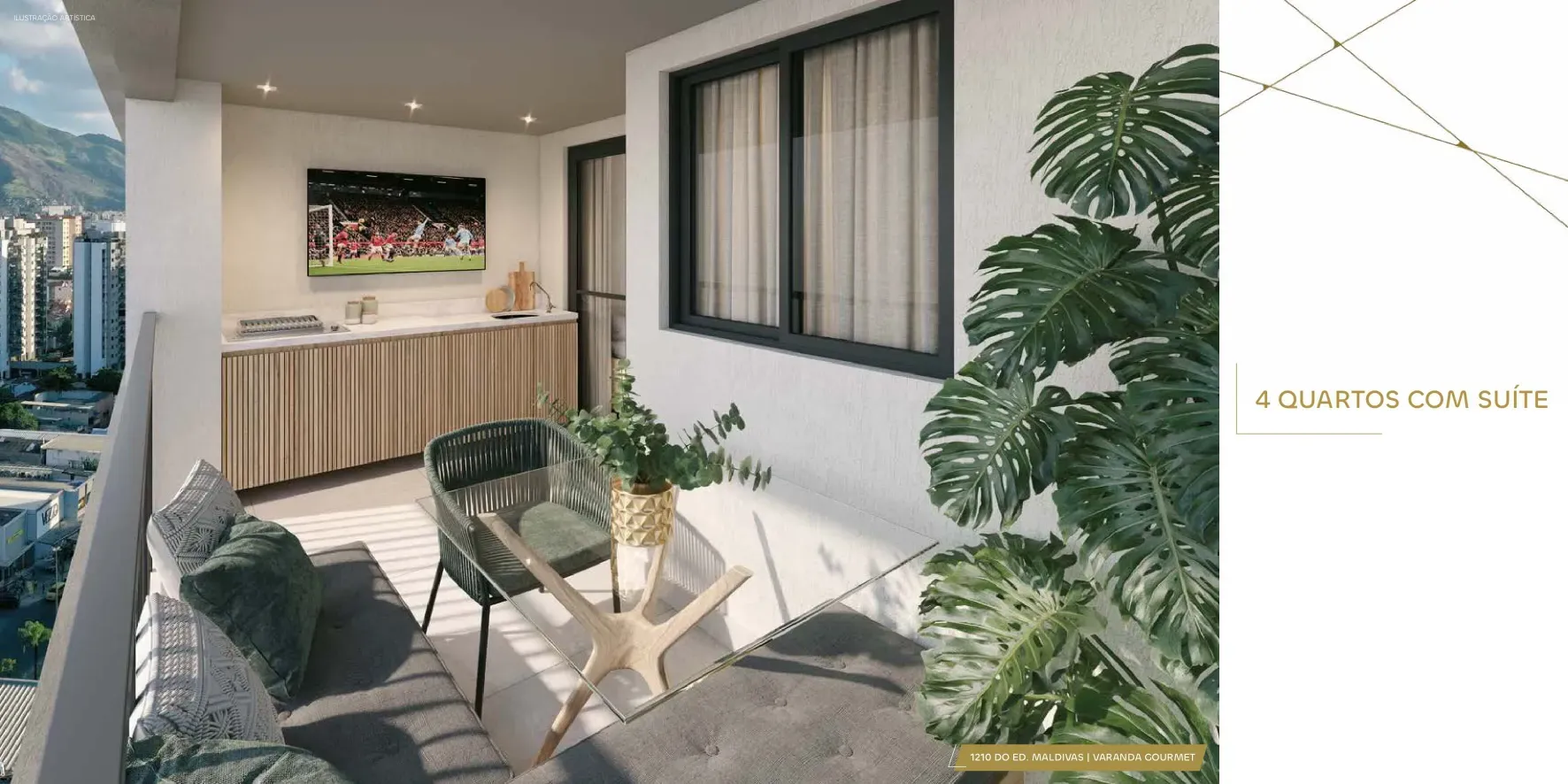 Decorado de 4 Quartos do Only by Living — tour virtual direto do stand de vendas, no Cachambi