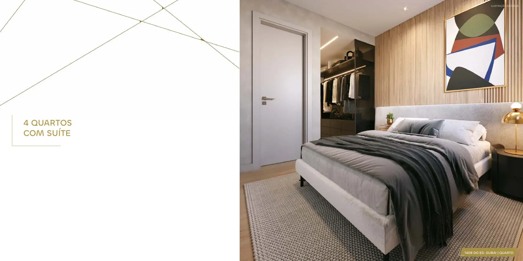 Quarto do apartamento 1408 do edifício Dubai, decorado do Only by Living