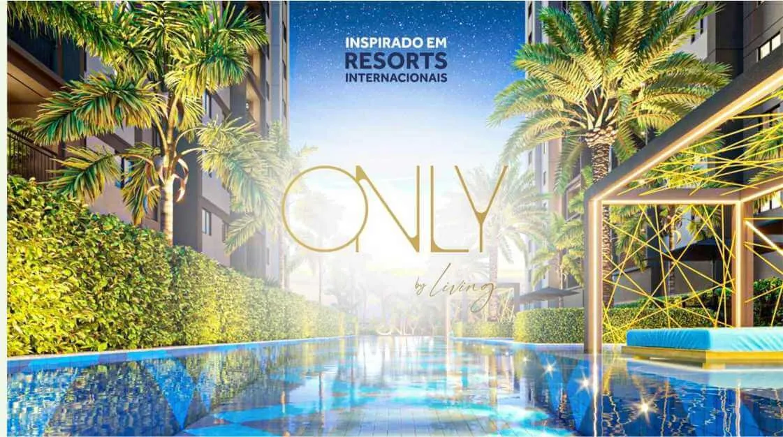 Piscina e fachada do Only by Living, inspirado em resorts internacionais